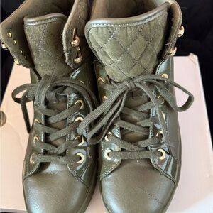 Aldo Olive Quilted Ankle Boots